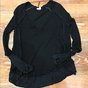 Free People boho loose fit thermal LS tunic